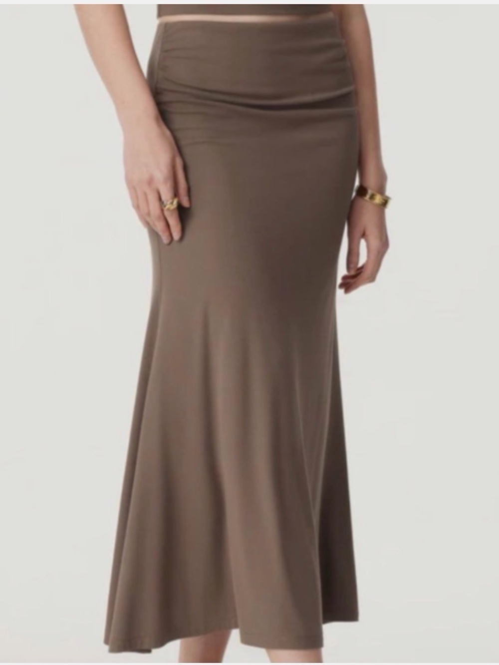 OGL move Women's Brown Maxi Skirt - Sleek Everyday Style